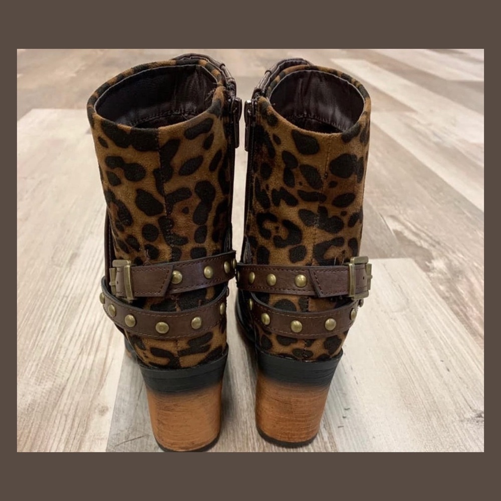 Pierre Dumas Leopard & Vegan Leather Booties - Picture 3 of 6